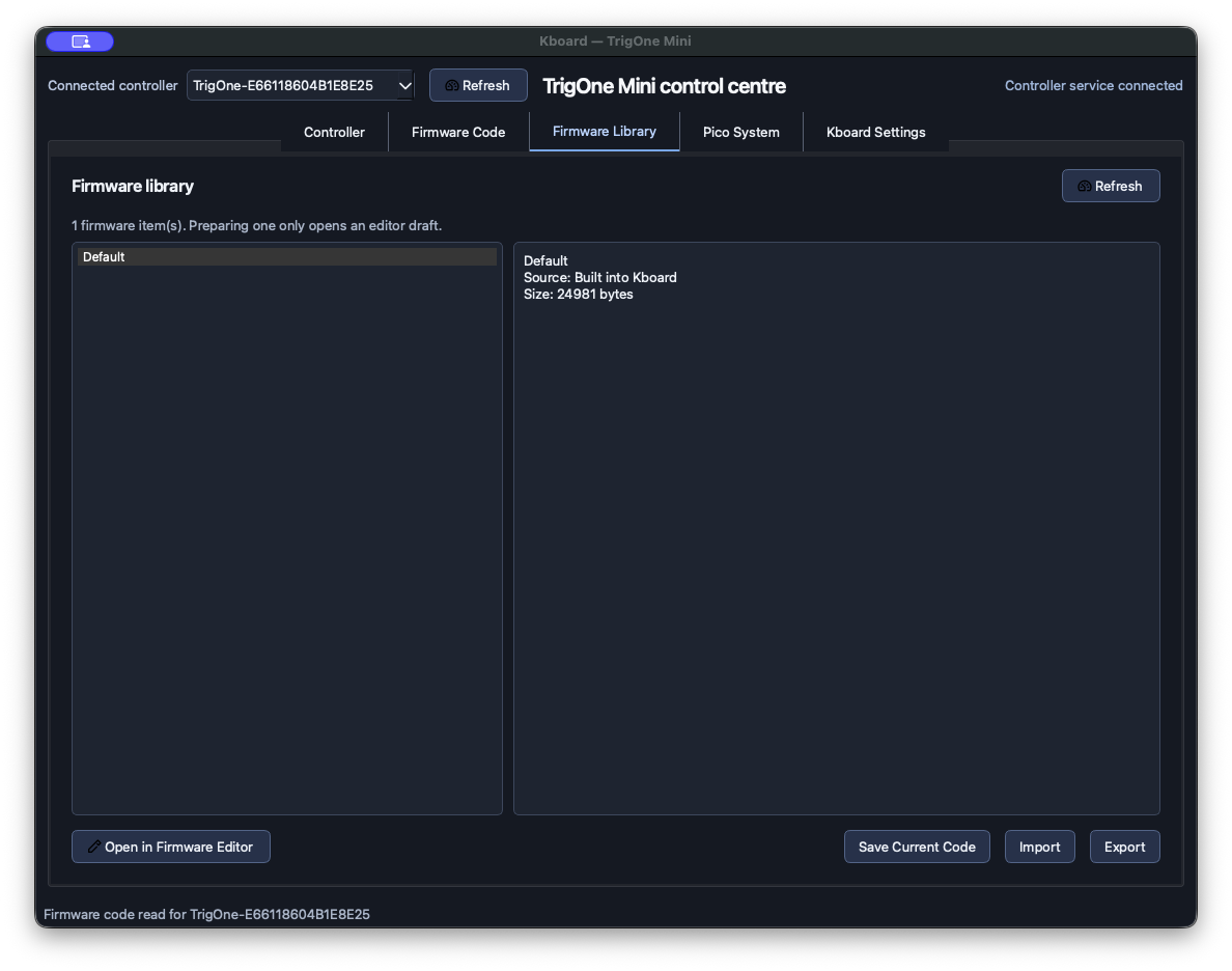 Kboard 0.1.0, Firmware Library